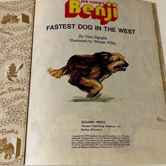 VTG Little Golden Books, lot of 2, Benji and The Jungle Book. - Picture 2 of 6